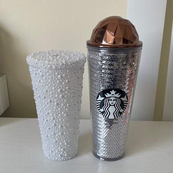 Starbucks Other - Starbucks Silver and Pearl Tumbler Duo
